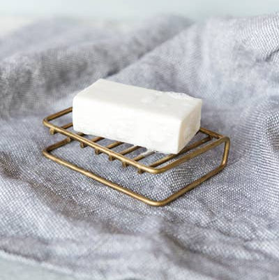 brass soap stand dish for kitchen and bath.
