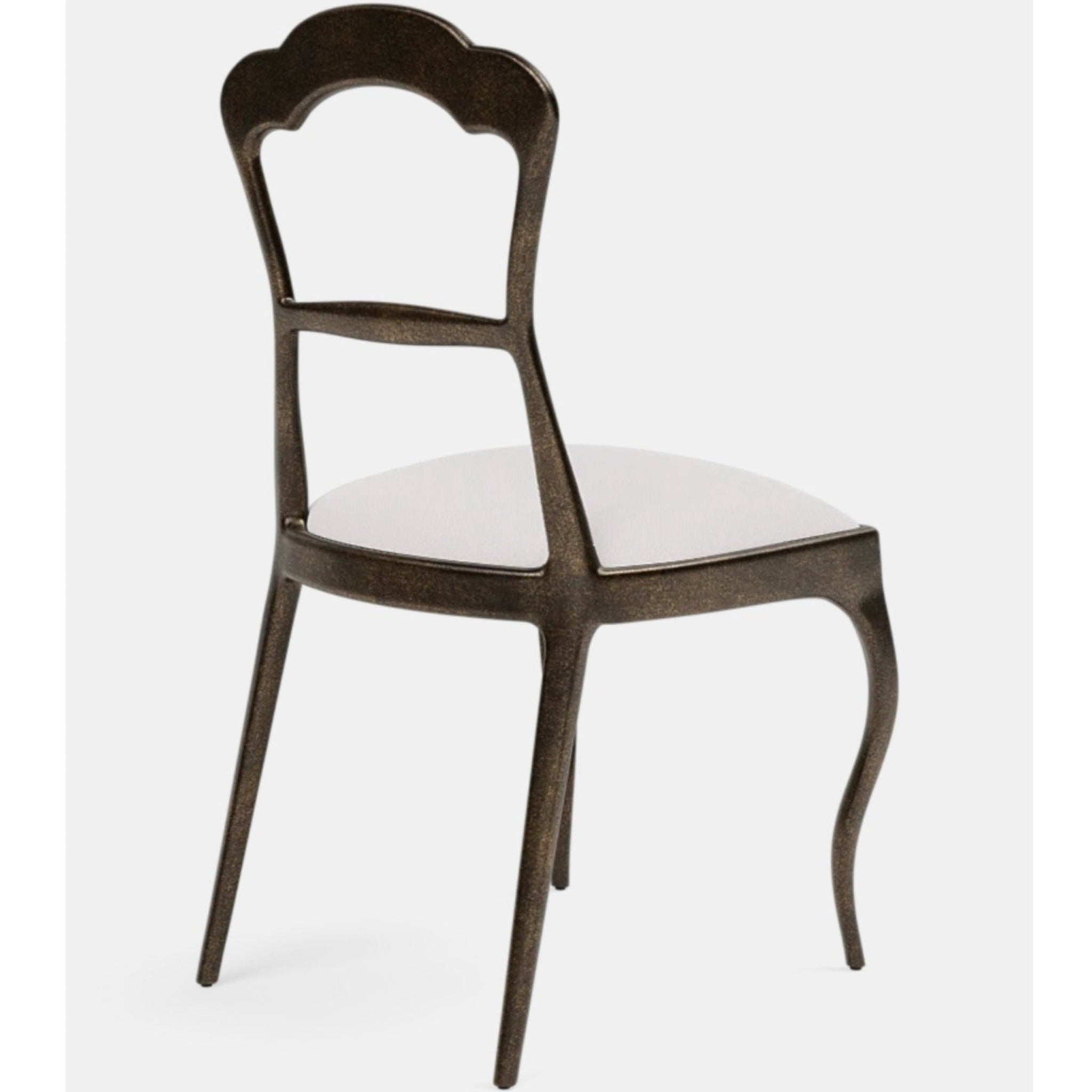 Stylish Bronze Metal Ithaca Dining Chairs - Performance Fabric Upholstery