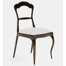 Modern Ithaca Dining Chairs in Performance Fabric - Bronze Metal Frame