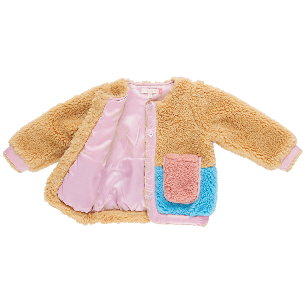 Pink Chicken Ruth Jacket Camel Colorblock