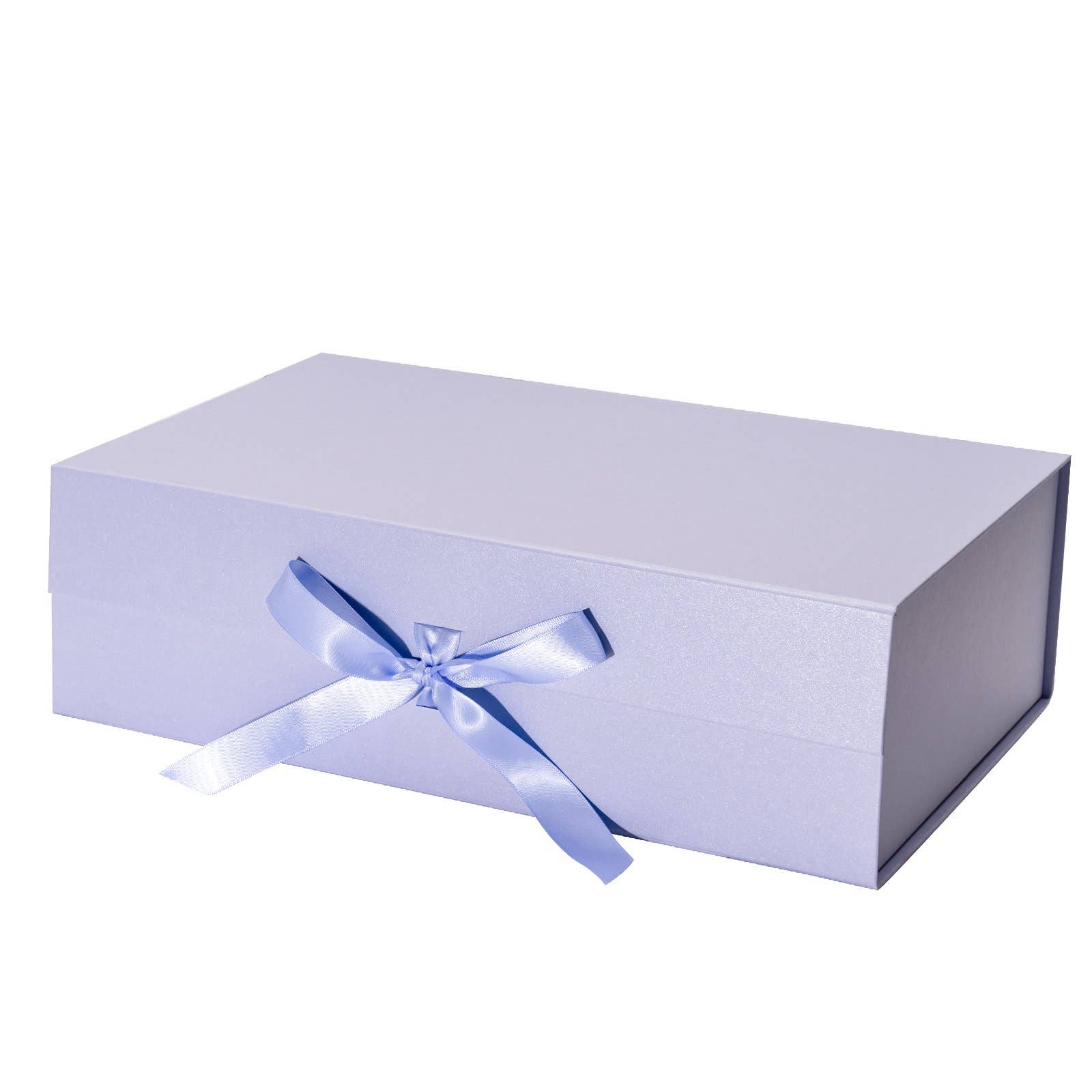 4 Colors | 14" x 9" x 4.3" Collapsable Gift Box w/ Satin Ribbon & Magnetic Square Flap Lid - Shoppe Details and Design