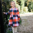 Pink Chicken Girls Check Dress in Navy and Orange - Shoppe Details and Design