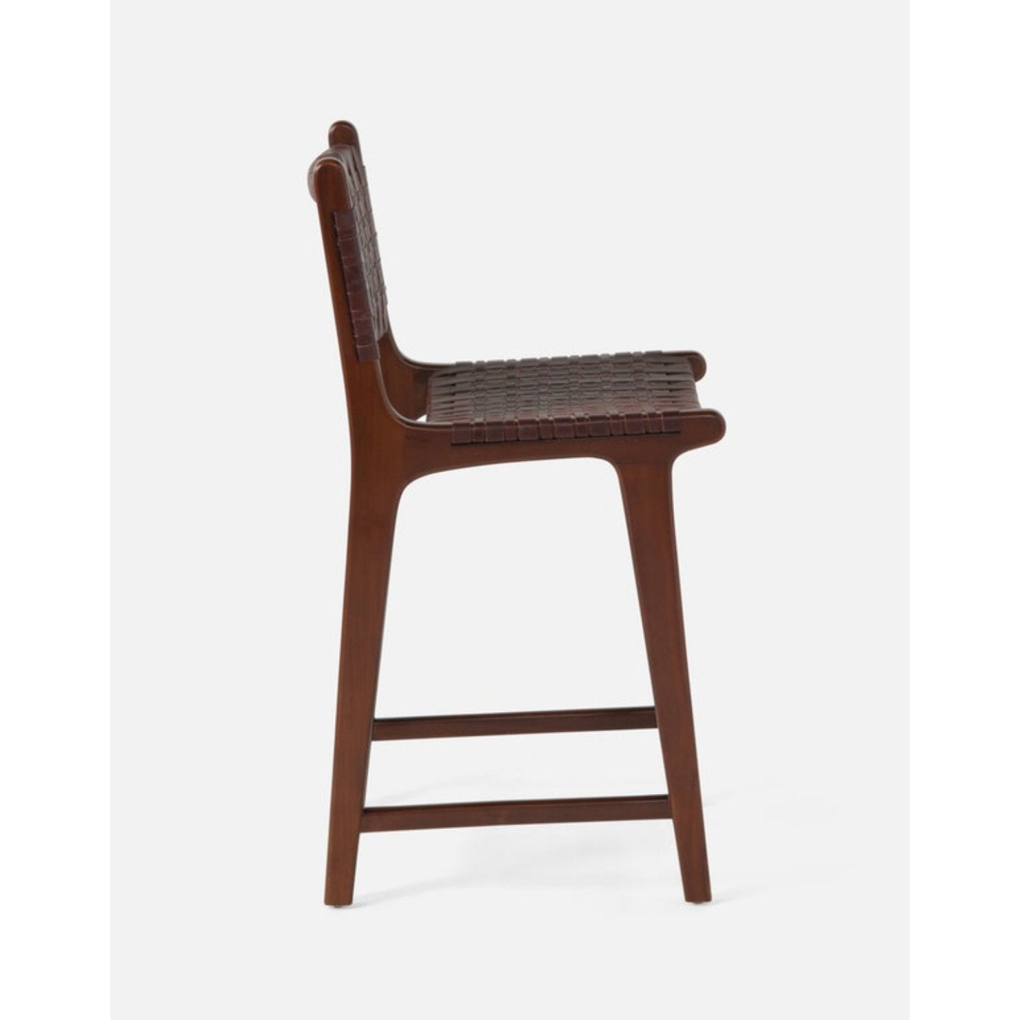 Luxurious Percy Counter Stool featuring premium leather and teak