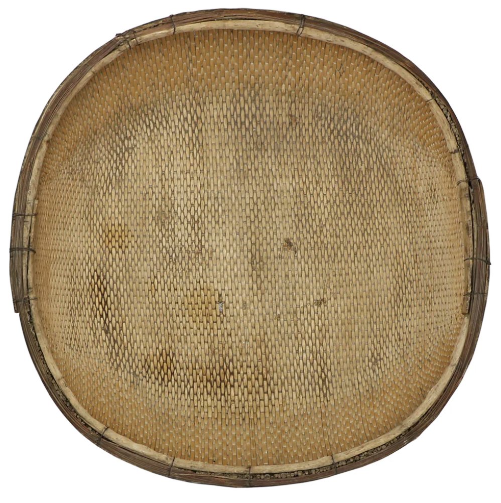 "Antique Chinese Harvest Basket used for rustic cultural decor"