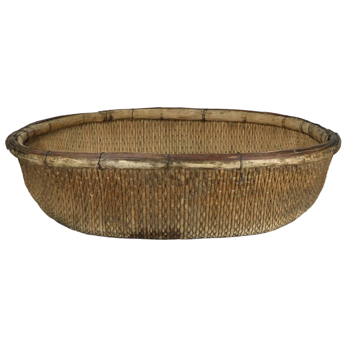 "Handcrafted vintage Chinese harvest basket for traditional home decor"