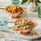 Rustic copper bowls duo with vintage charm