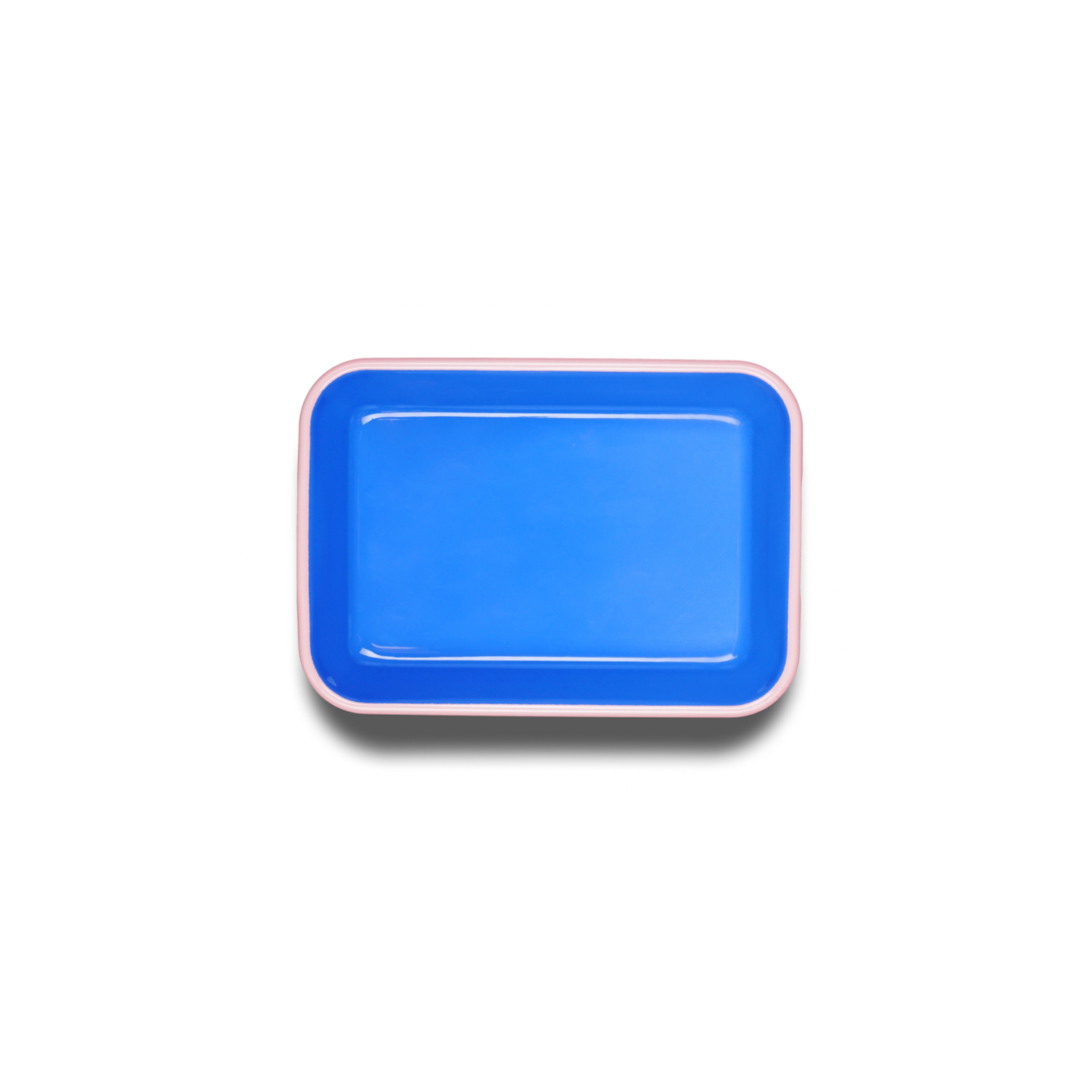 Colorama Porcelain Coated Baking Dish, Electric Blue with Soft Pink - Shoppe Details and Design.