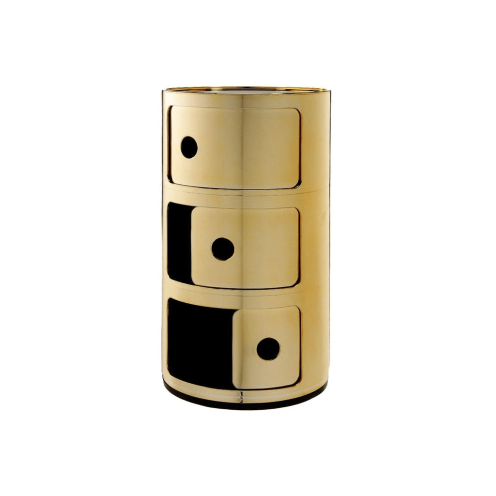 Modern gold Componibili Side Table with storage compartments