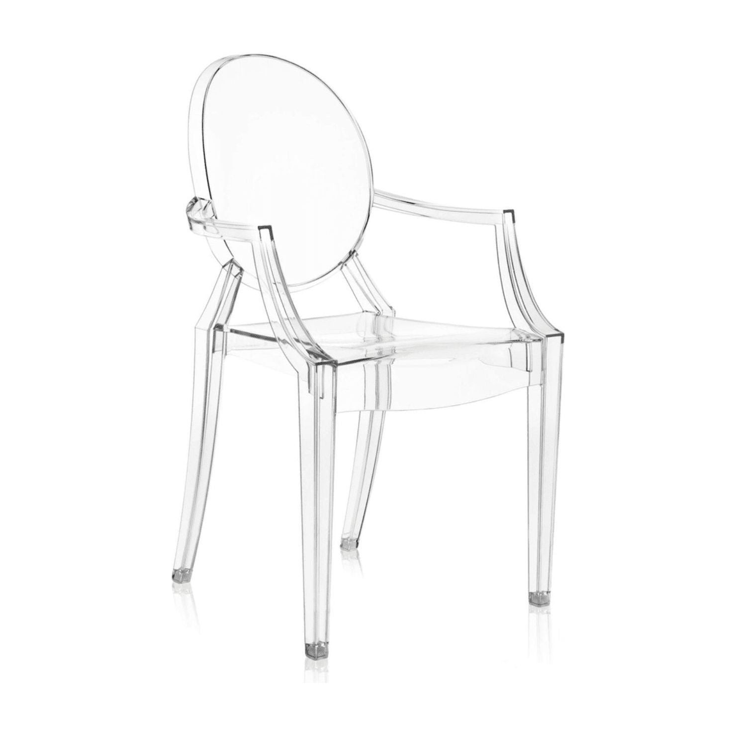 Elegant Crystal Clear Louis Ghost Chairs with Arms - Philippe Starck Design