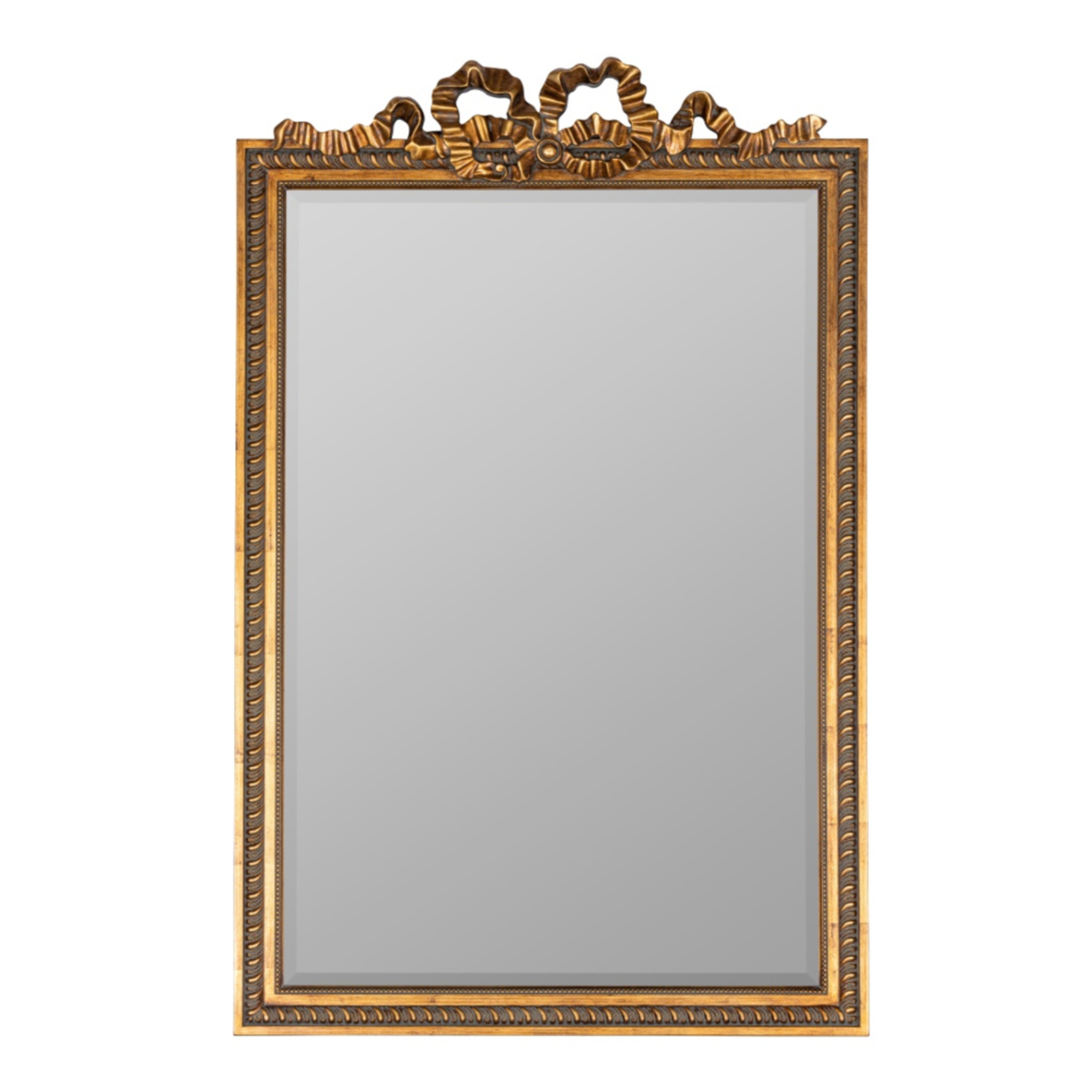 cwc large antique gold traditional, rectangular wall mirror.