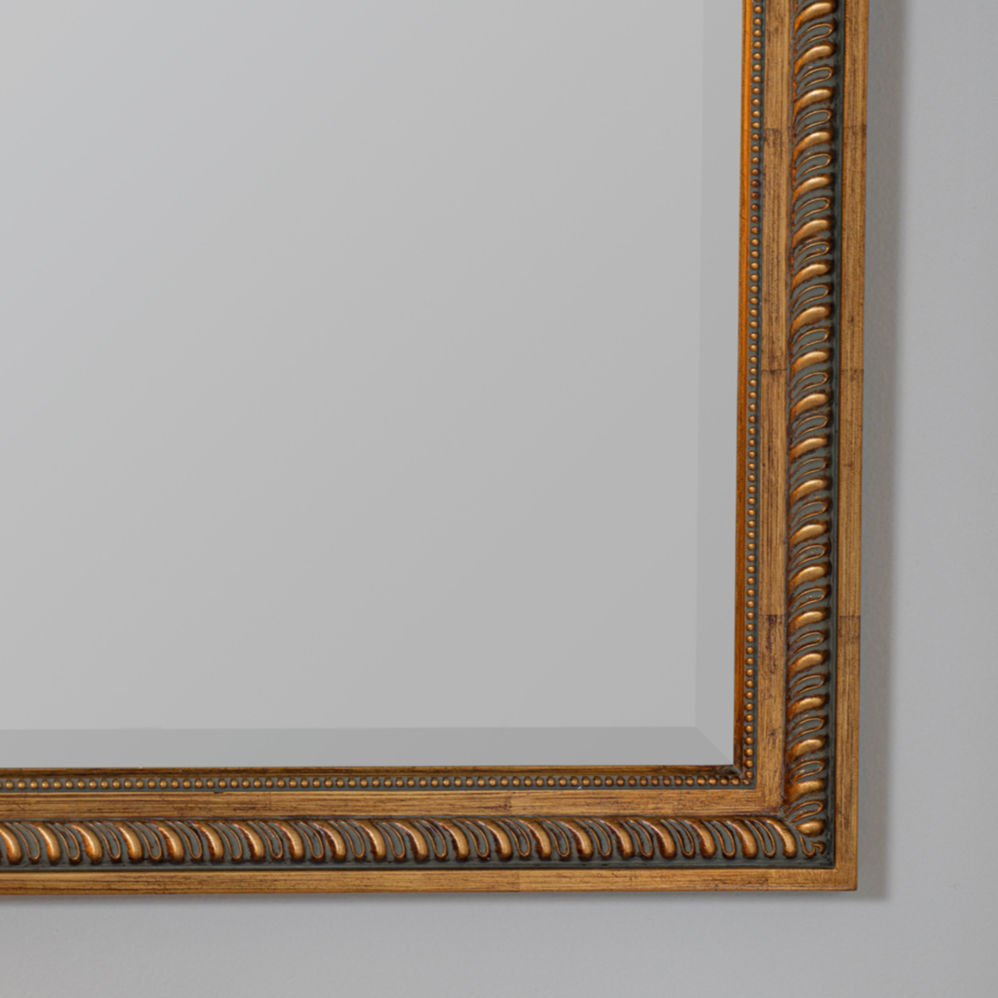 cwc large antique gold traditional, rectangular wall mirror.