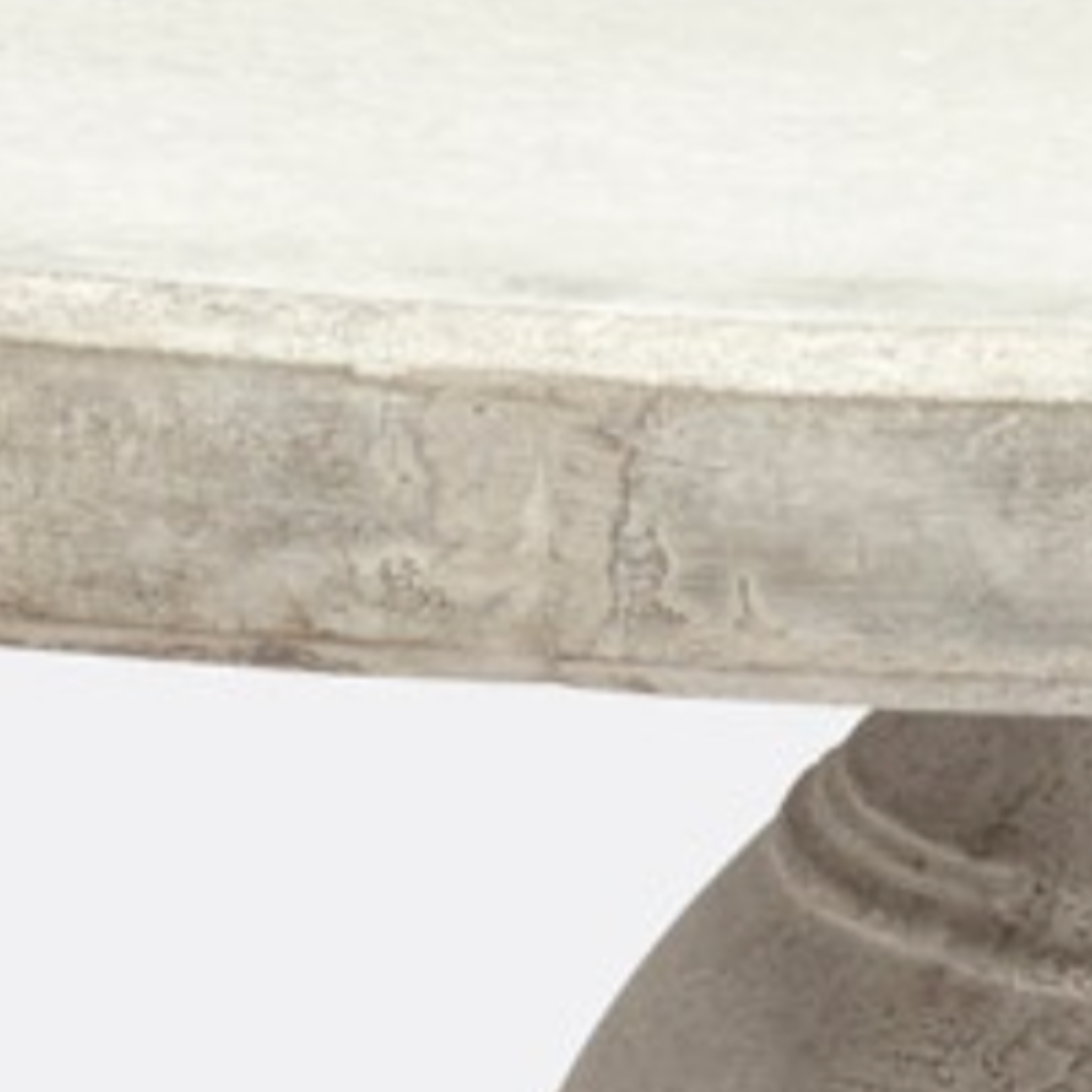 Cyril 48-inch round dining table in light grey concrete, minimalist design, perfect for indoor or outdoor spaces, modern and versatile centerpiece.