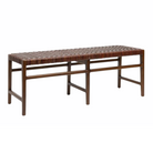 Chestnut woven leather Bench.