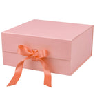 7 Colors | 8" x 8" x 4" Collapsable Gift Box w/ Satin Ribbon & Magnetic Square Flap Lid - Shoppe Details and Design