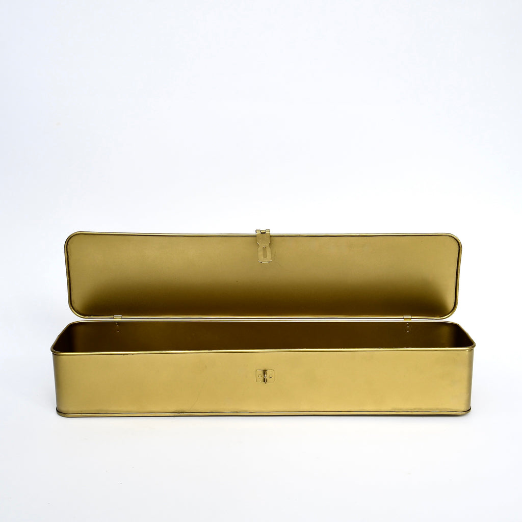 Decorative Brass Metal Storage Box for Shelves