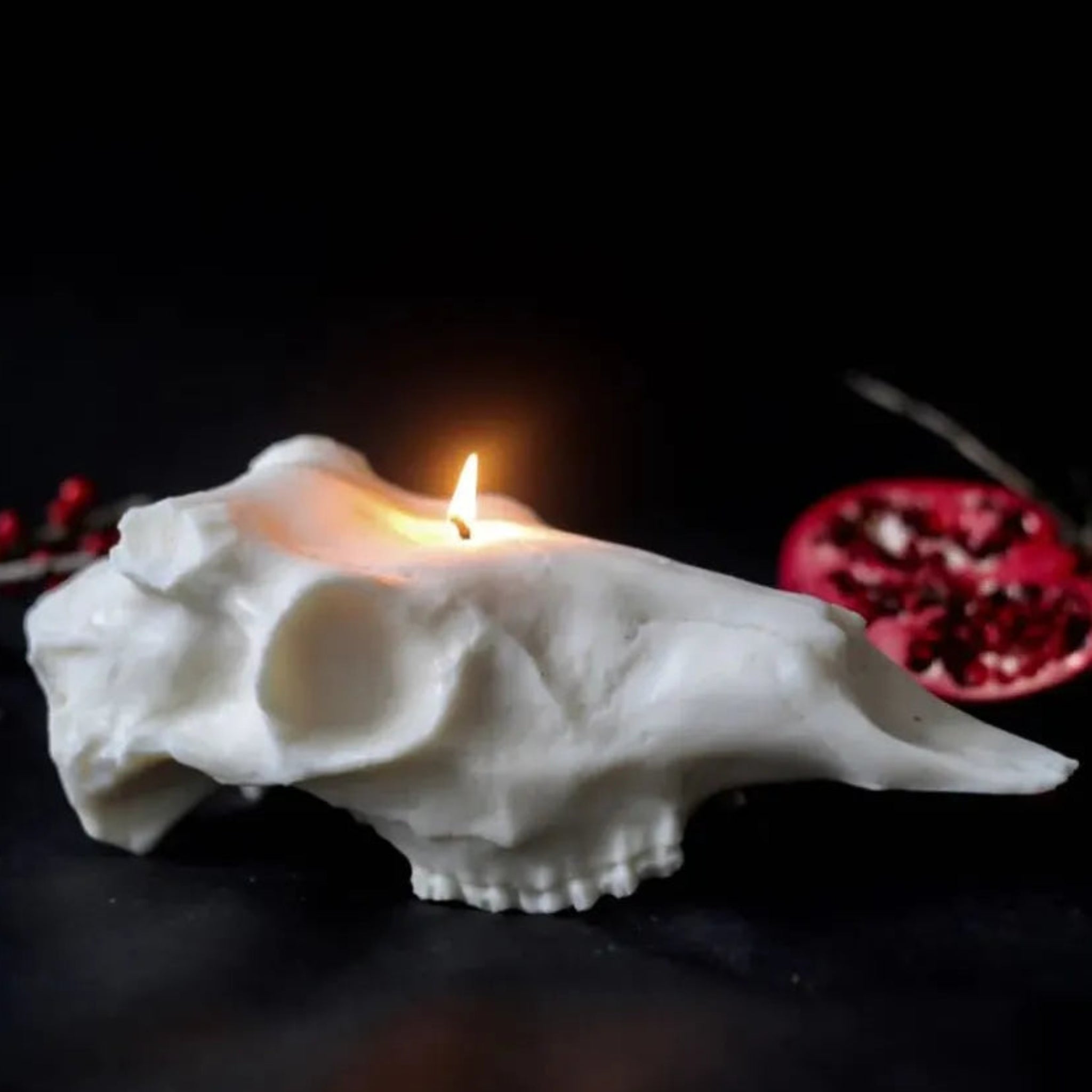 Artisan Deer Skull Soy Wax Candle, handcrafted in Portland, Maine.