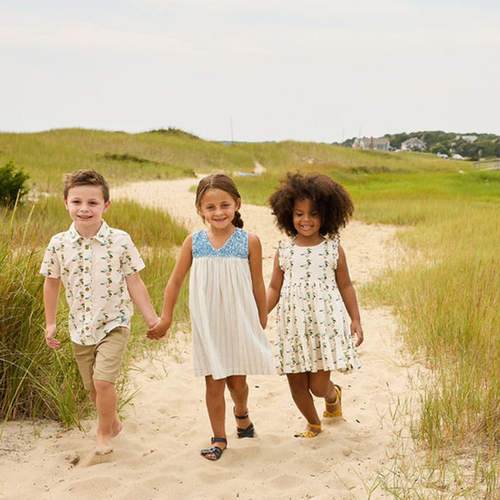 Girls Courtney Dress in Riviera Stripe | Classic Stripes | Pink Chicken - Shoppe Details and Design