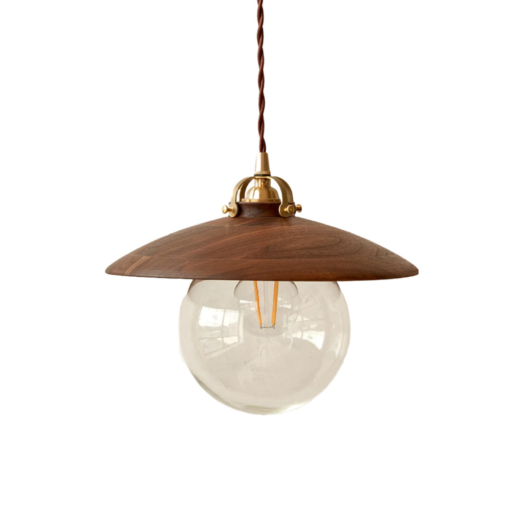 Black Walnut Wood and Brass Edmund Pendant Light – Modern elegance