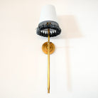 Elegant Bryant Large Tail Sconce in Antique Brass with Custom Shades - Details and Design - Wall Sconce - Visual Comfort