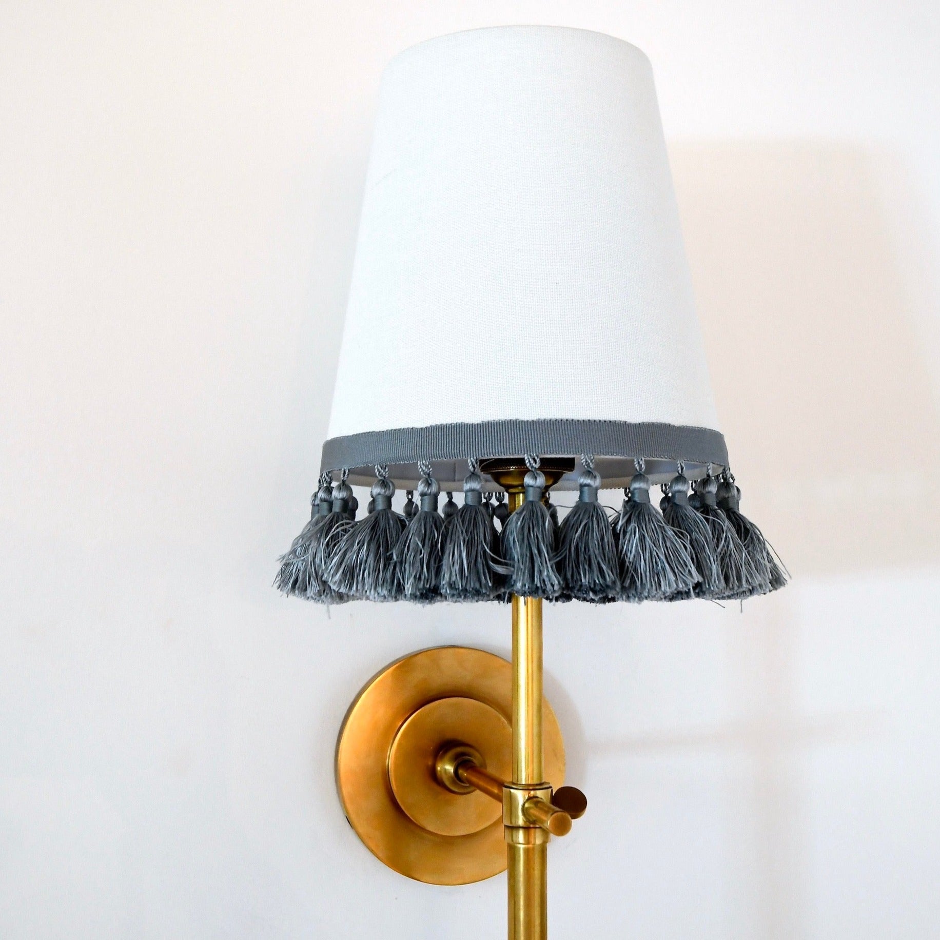 Elegant Bryant Large Tail Sconce in Antique Brass with Custom Shades - Details and Design - Wall Sconce - Visual Comfort