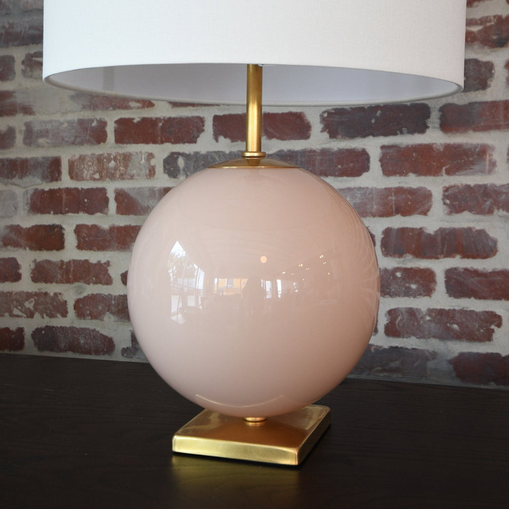 Stylish Elsie Light Pink and Brass Table Lamp – Elegant home accent