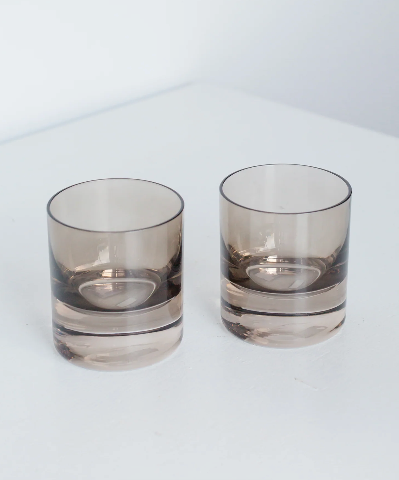 Estelle Colored Glass Gray Smoke Rock Glasses - Set of 2 - Shoppe Details and Design.