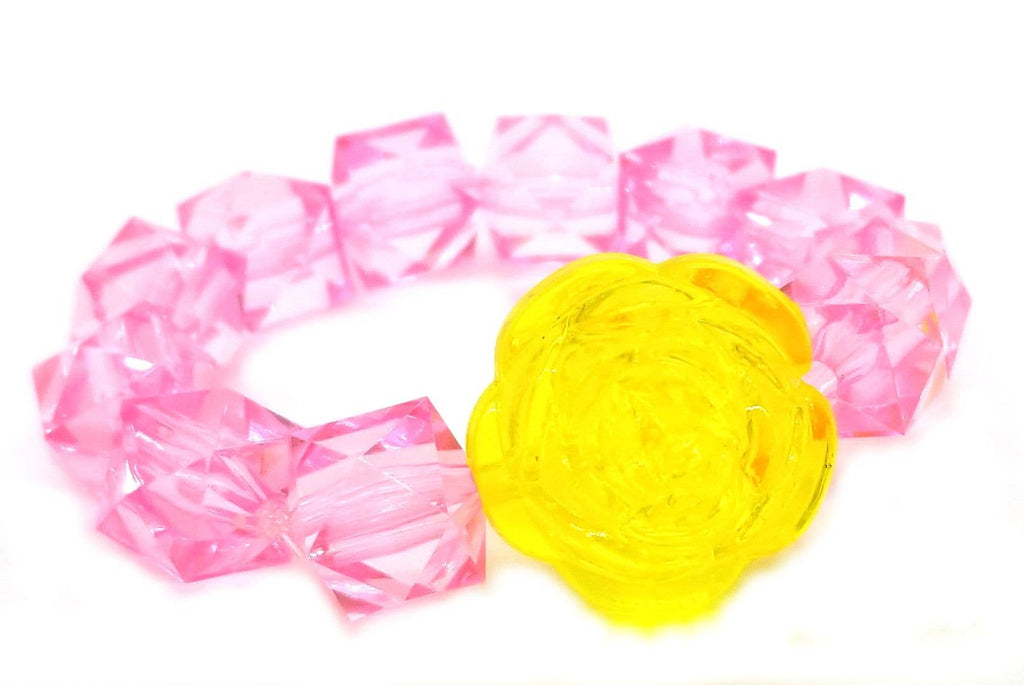 Bottledblond - Kids - Rock Candy - Stretch Bracelet with Rose bead