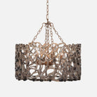 Finnegan Chandelier – Intricately woven clear resin and gold metal lighting fixture