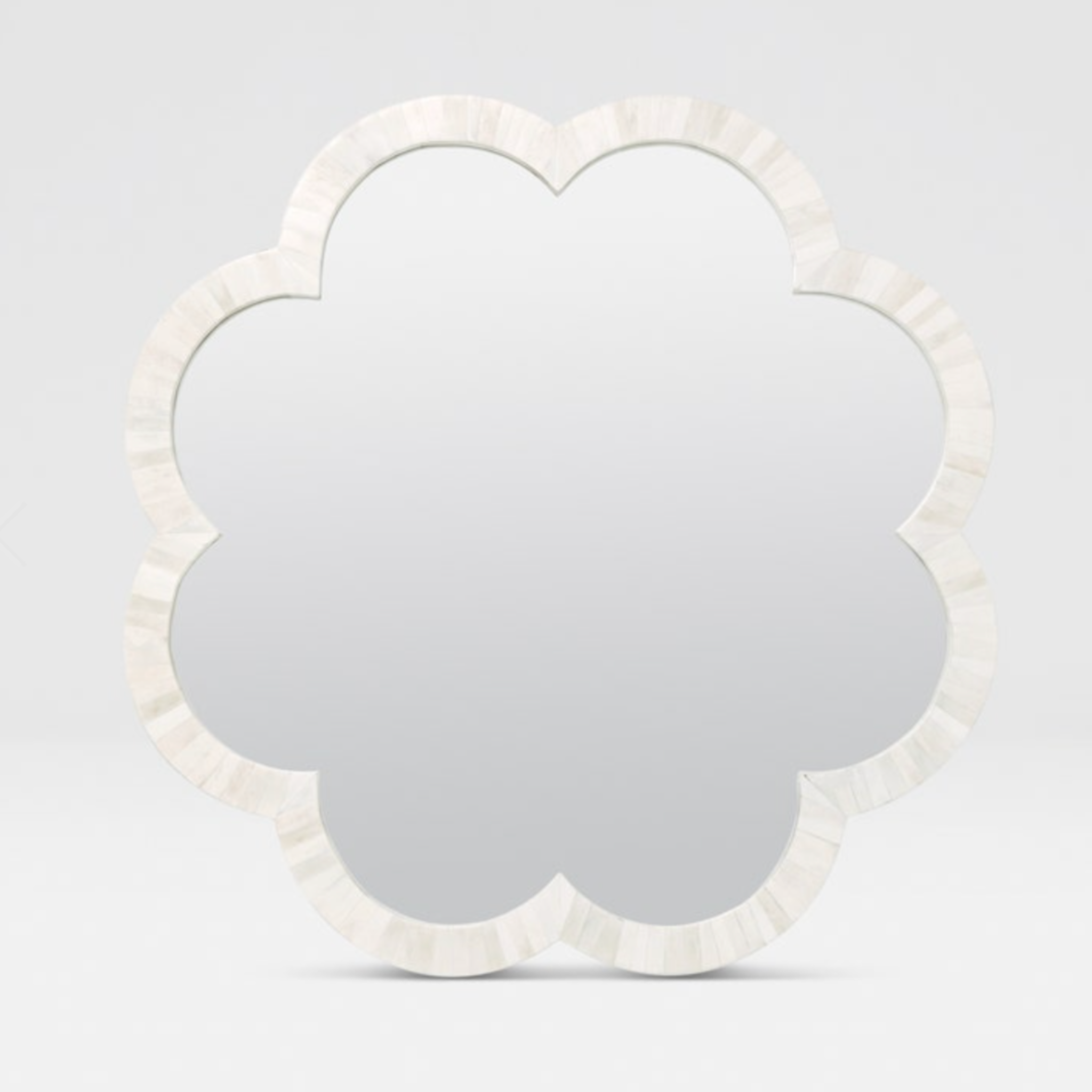 fiona floral shaped natural bone mirror.