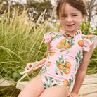 Pink Chicken- Girls Jennifer Suit in Pink Botanical Oranges - Shoppe Details and Design