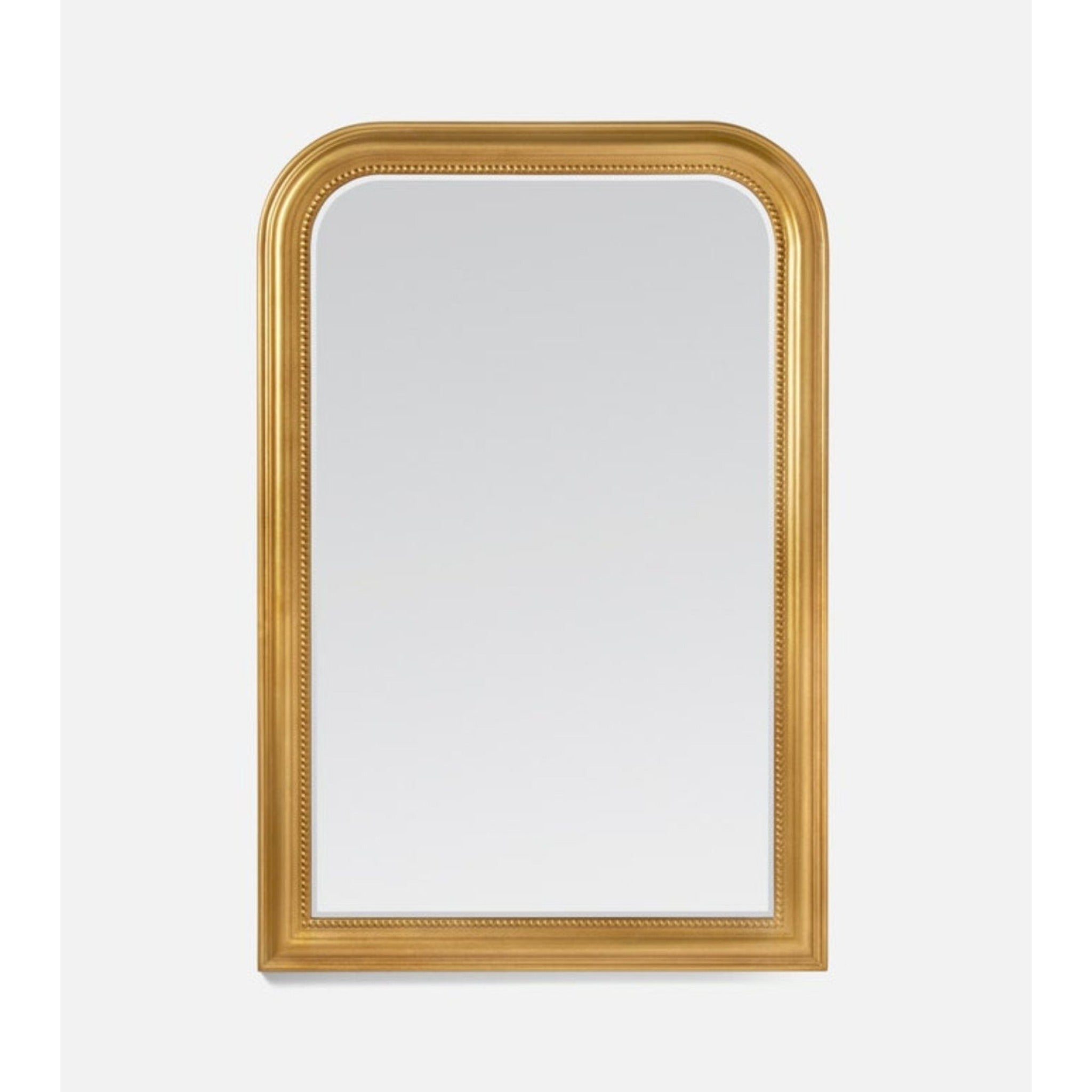 Elegant Gold Leaf Wood Phillipe Mirror with Louis Philippe design.