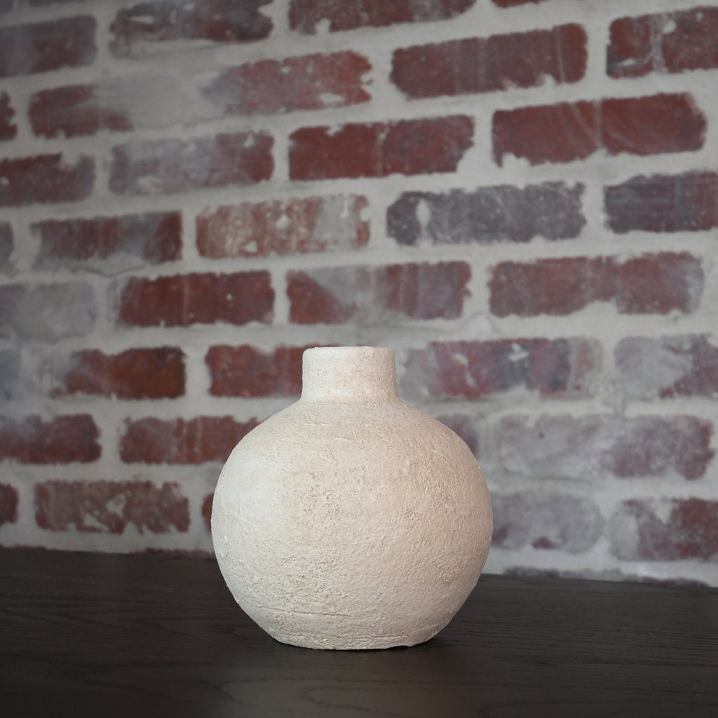 Handcrafted Decorative Apple Vase in Rustic Gold - Unique Clay Accent