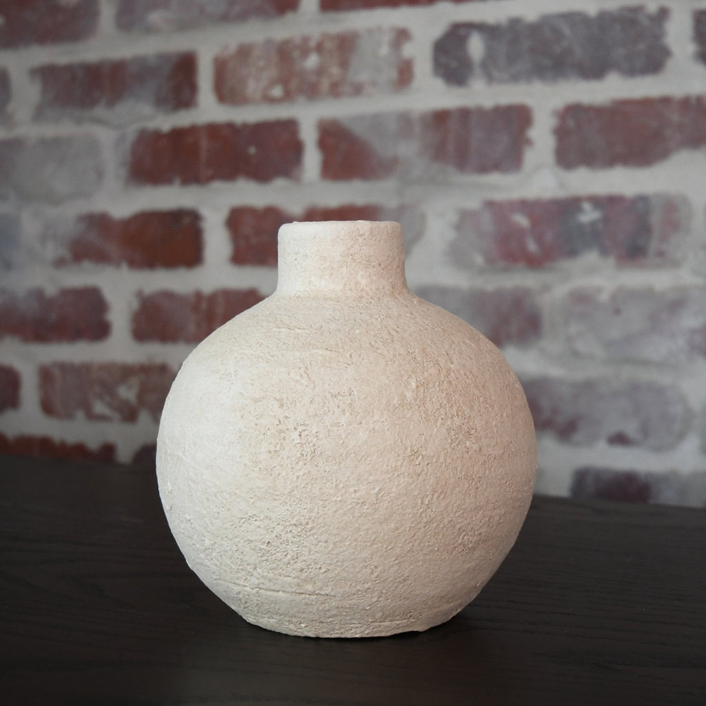 Handcrafted Decorative Apple Vase in Rustic Gold - Unique Clay Accent