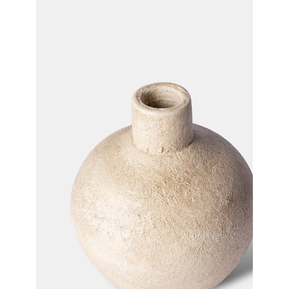 Decorative Apple Vase in Rustic Gold - Artisanal Clay Accent