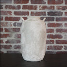 Handcrafted Distressed Decorative Mira Vase, Oatmeal - Rustic Clay Accent