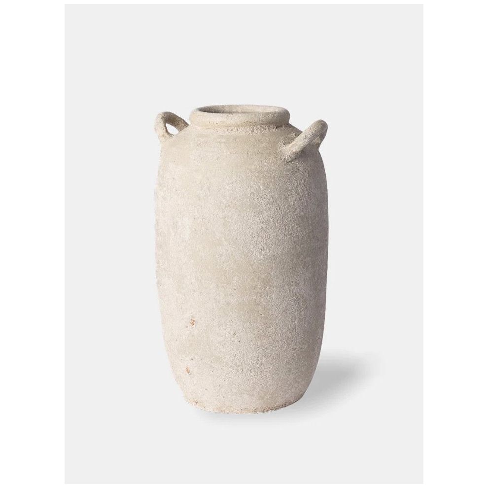 Oatmeal Clay Mira Vase - Handmade Rustic Decor Accent from Mexico