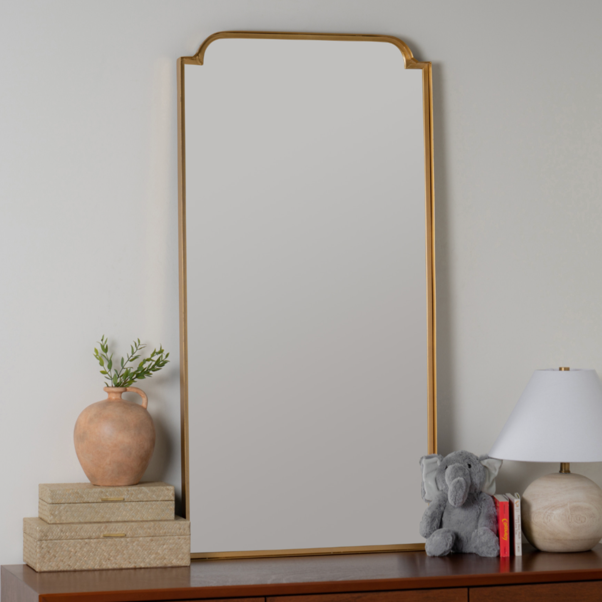 heidi gold rectangular wall mirror.