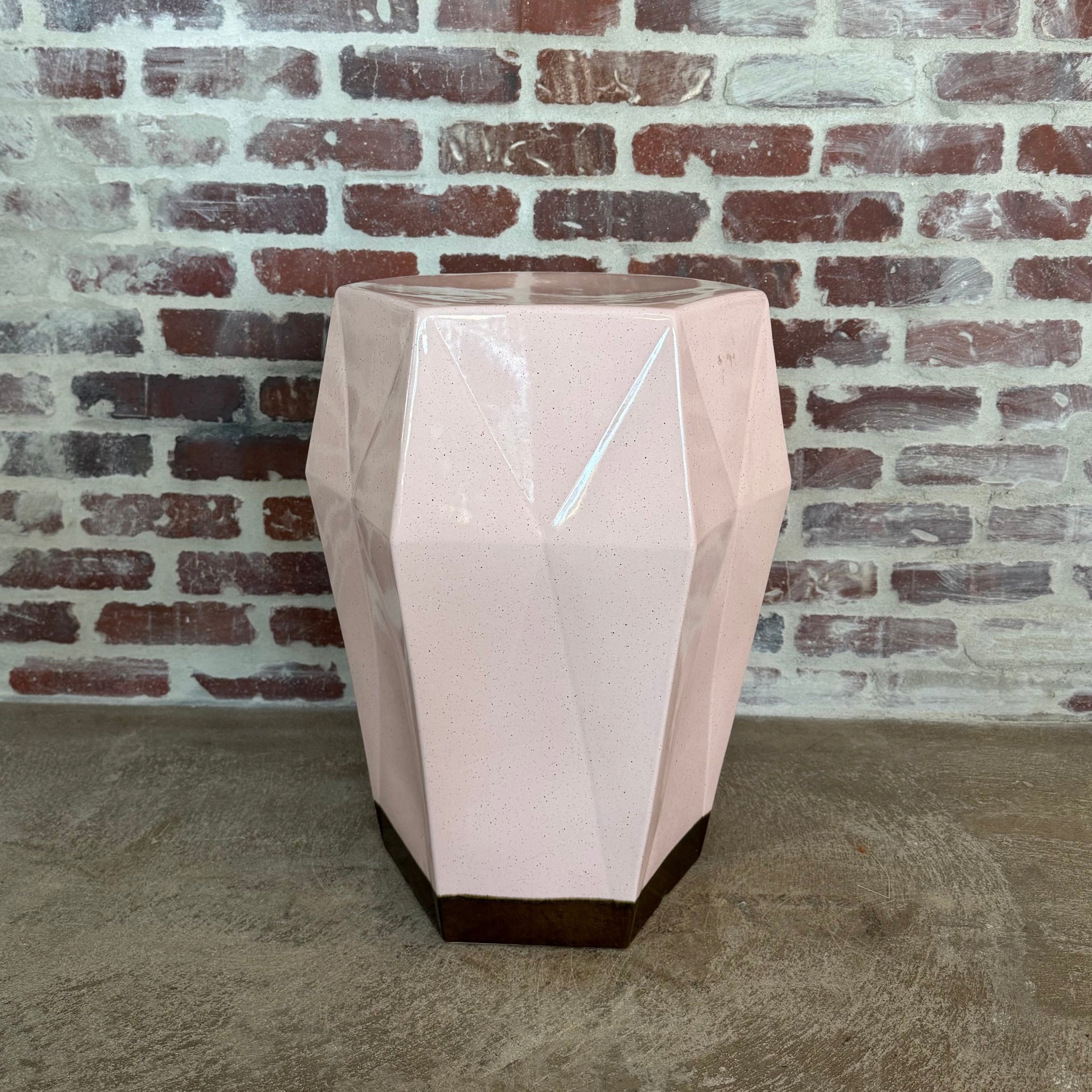 "Stylish Indoor/Outdoor Shelby Ceramic Stool with Glossy Finish"