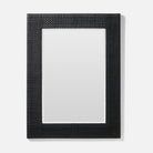 Black Isla Mirror with rattan frame and beveled edge.