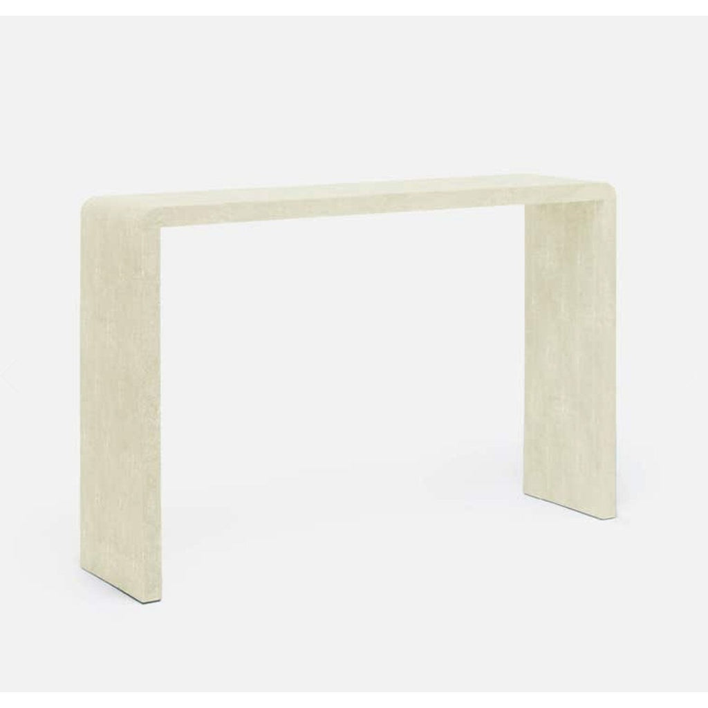 Elegant Ivory Faux Shagreen Harlow Console with sleek design