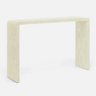ivory faux shagreen narrow console table.