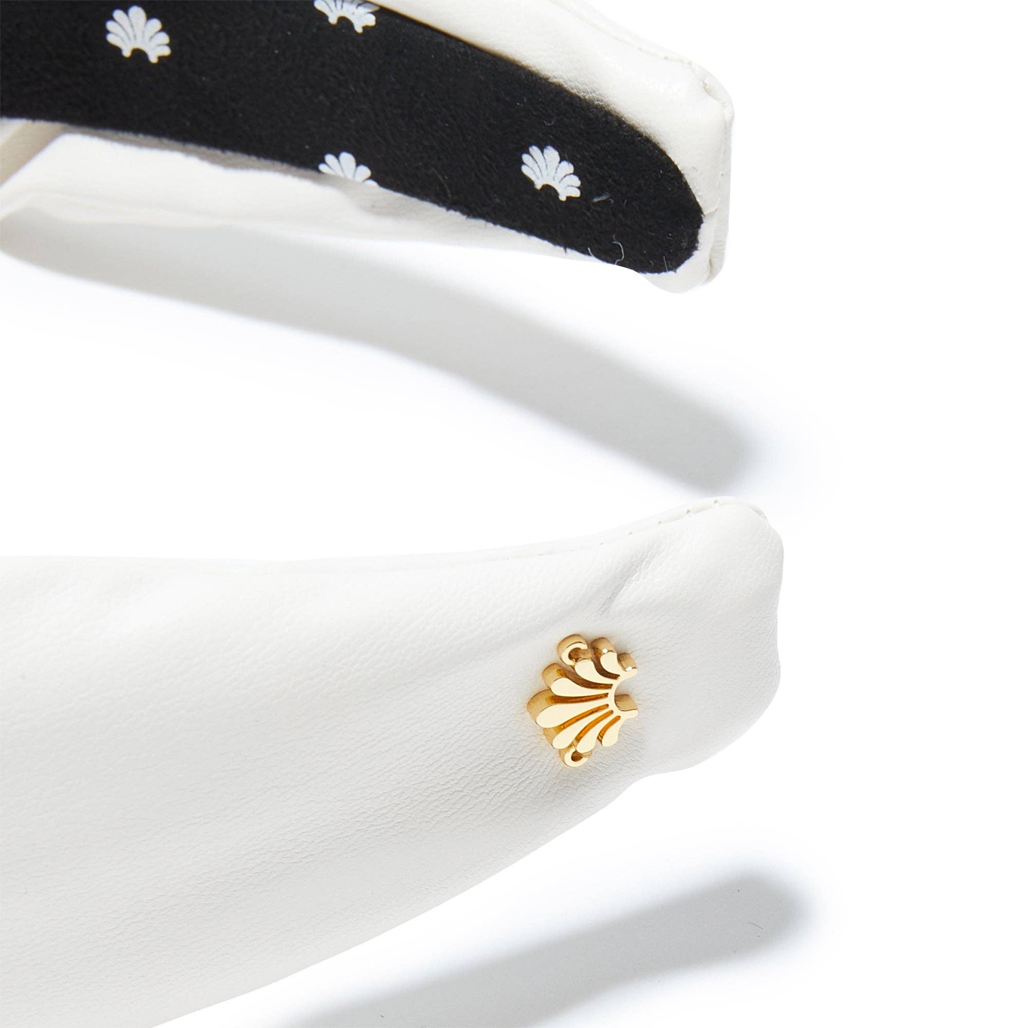 Lele Sadoughi Ivory Porcelain Faux Leather Knotted Headband | Porcelain Faux Leather Hairband | Bestselling Porcelain Faux Leather Headband.