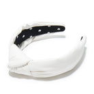 Lele Sadoughi Ivory Porcelain Faux Leather Knotted Headband | Porcelain Faux Leather Hairband | Bestselling Porcelain Faux Leather Headband.