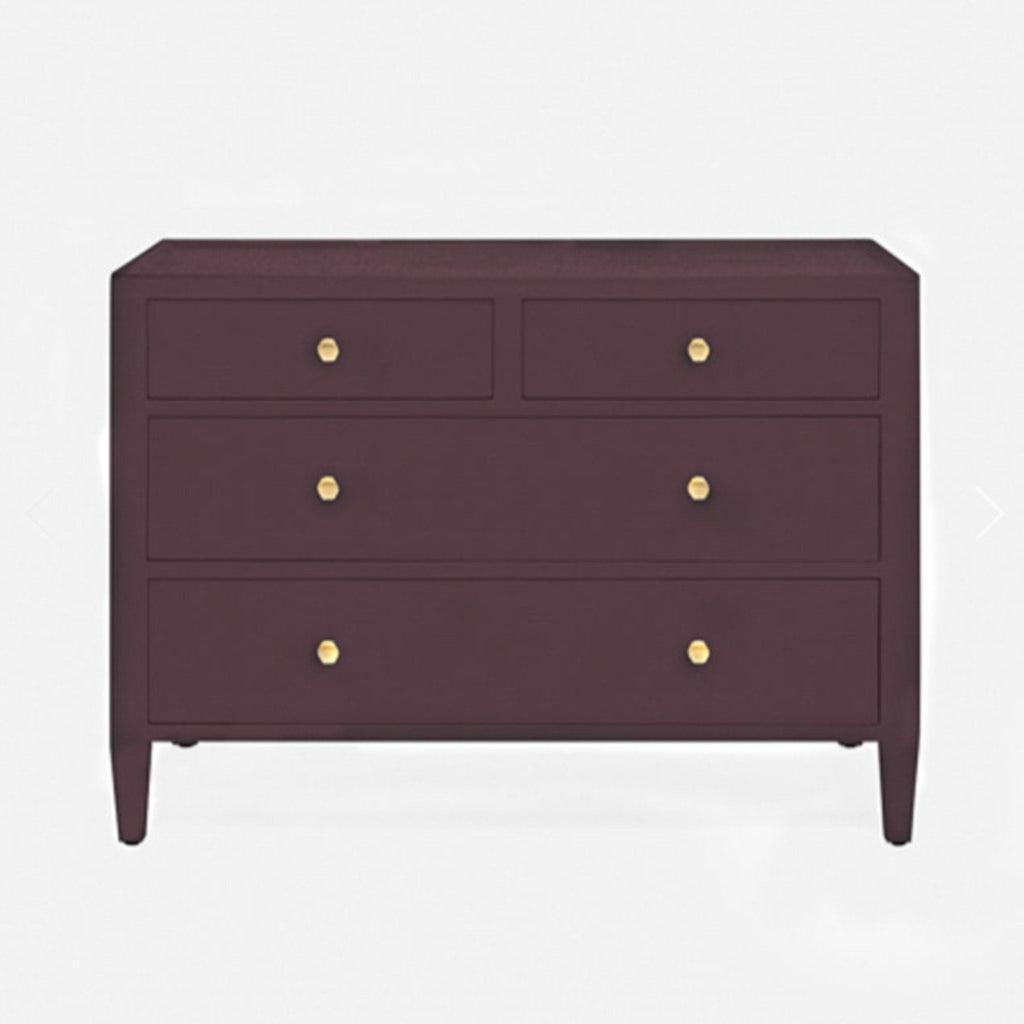 Stylish aubergine dresser with faux Belgian linen texture