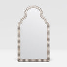 Small White Bone/Gray Resin Jonah Mirror – Contemporary elegance in a compact size.