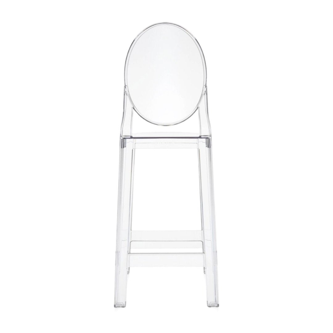 Stylish and durable clear acrylic counter stools by Kartell