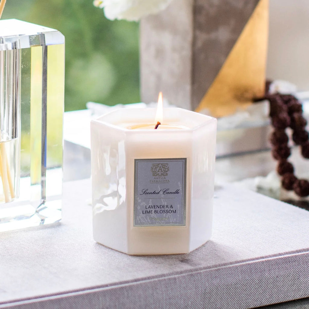 Apothecary-inspired candle with Provence lavender and French Verveine fragrance