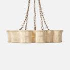 Natural Mix Wood and Beads Gold Metal Leithia Chandelier – Elegant lighting fixture