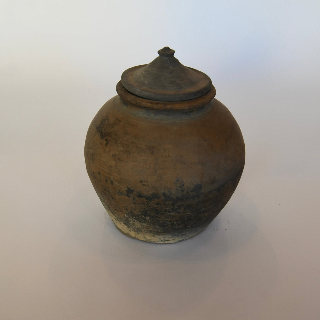 Lidded Village Jar - Brown - Details and Design - Vessel - Blue Ocean Traders