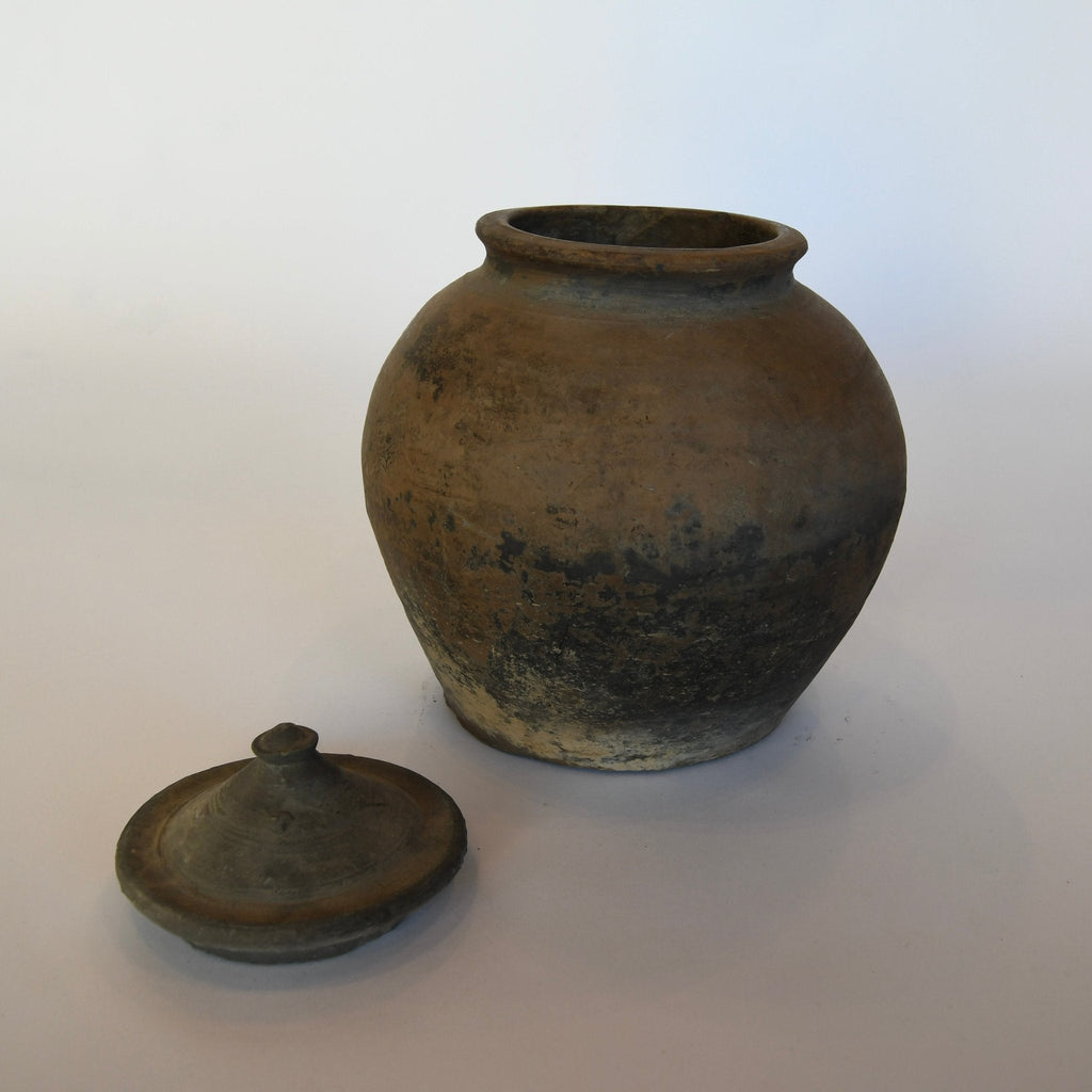 Lidded Village Jar - Brown - Details and Design - Vessel - Blue Ocean Traders